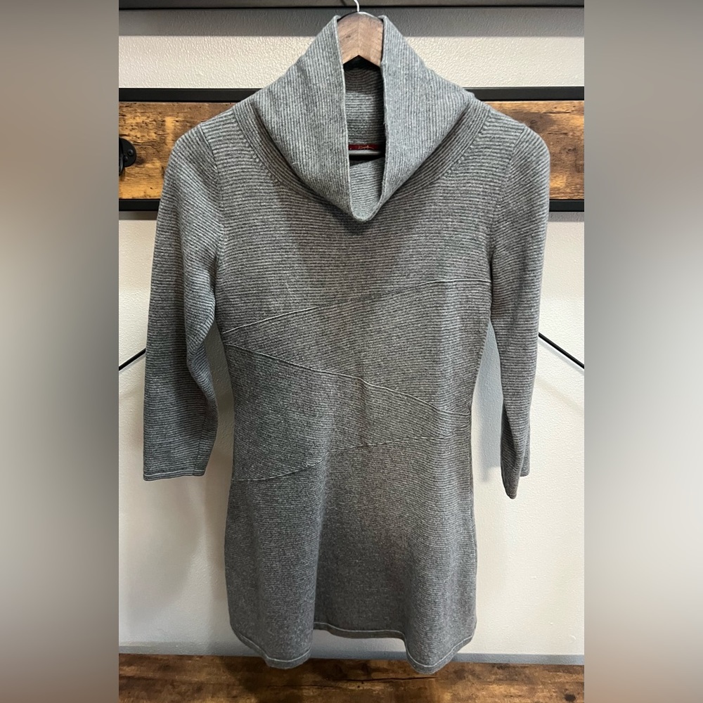 KRIMSON KLOVER EUC Gray Wool Cowl Turtleneck Sweaterdress Dress Long Sleeve